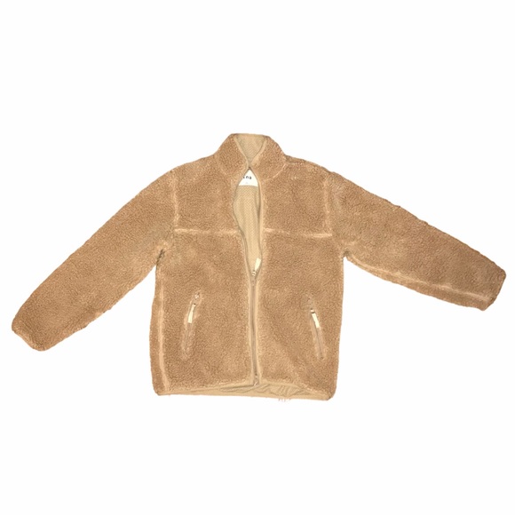 Aritizia TNA Teddy Jacket Tan Sherpa Fleece - Picture 5 of 11